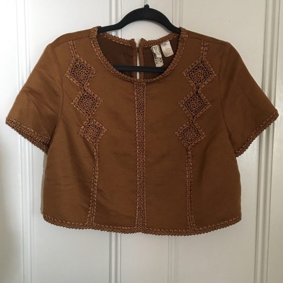 H&M Divided Faux Suede Top with Embroidery - Picture 1 of 4